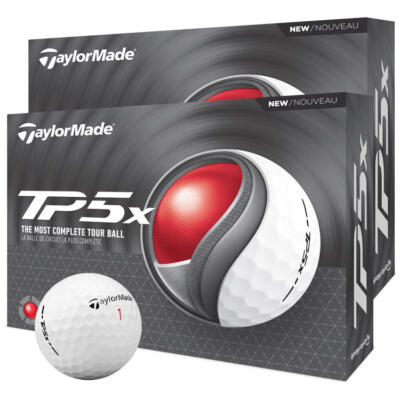 TaylorMade 2025 TP5x Golf Balls (Double Dozen) White