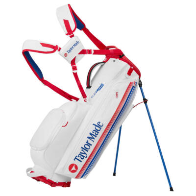 TaylorMade Liberty Lines FlexTech Carry Golf Stand Bag White/Red/Blue M3121101