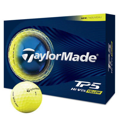 TaylorMade TP5 Personalised Logo Golf Balls Yellow