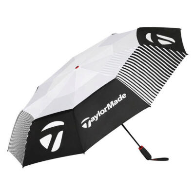 TaylorMade Compact Auto 54 Inch Golf Umbrella Black/White/Red N3845801