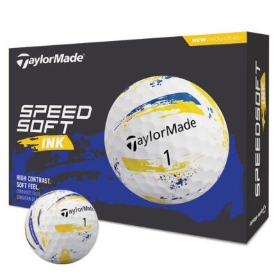 TaylorMade SpeedSoft Ink Golf Balls White/Yellow/Blue