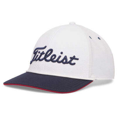 Titleist Nautical Links Players Seersucker Golf Cap White/Navy TH26APS-NL14