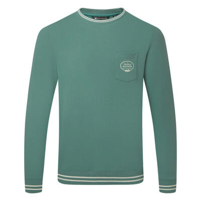 TravisMathew VIP Ticket Crewneck Golf Sweater Silver Pine A41081-3SVP