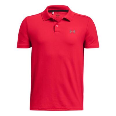 Under Armour Junior Matchplay Golf Polo Shirt Midnight Red 1377346-600