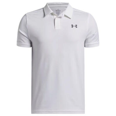 Under Armour Junior Matchplay Golf Polo Shirt White/Castlerock 6009816-100
