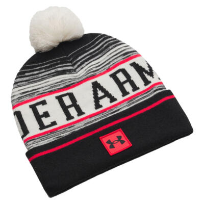 Under Armour Halftime Pom Golf Beanie Stone/Race Red/Black 1386634-279