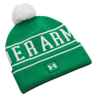 Under Armour Halftime Pom Golf Beanie Team Kelly Green/White 1386634-305