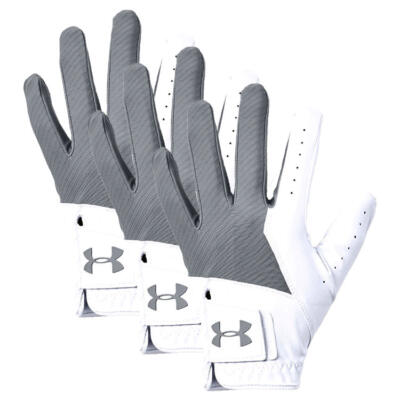 Under Armour Medal Golf Glove (3 Pack) White/Steel 1349705-035 (Right Handed Golfer)