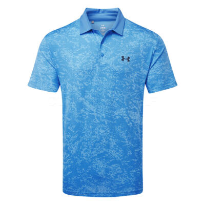 Under Armour Playoff 3.0 Printed Camo Golf Polo Shirt Blue Atlantis/Viral Blue/Midnight Navy