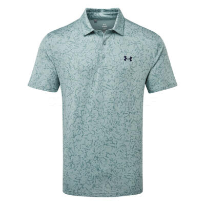 Under Armour Playoff 3.0 Printed Flora Grain Golf Polo Shirt Serpentine/Jasper Blue/Midnight Navy 1378677-323