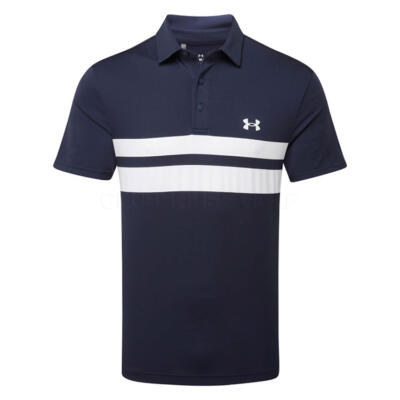 Under Armour Playoff 3.0 Stripe Golf Polo Shirt Midnight Navy/White 1378676-428
