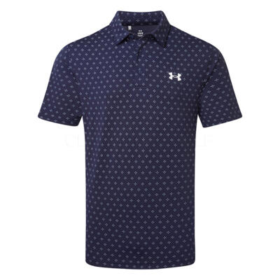 Under Armour Playoff 3.0 Printed Golf Polo Shirt Midnight Navy/White 1378677-427