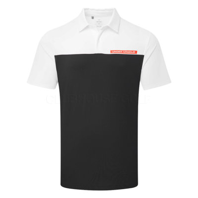 Under Armour T2G Colour Block Golf Polo Shirt Black/White/Red Solstice 1383139-001