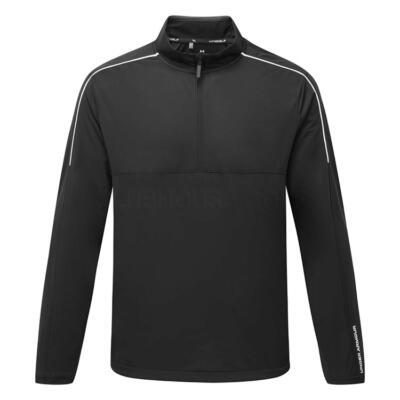 Under Armour Drive 1/2 Zip Golf Wind Top Black/White 1389859-001
