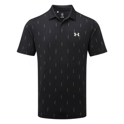 Under Armour T2G Deuces Dash Printed Golf Polo Shirt Black/Summit White 1383715-003