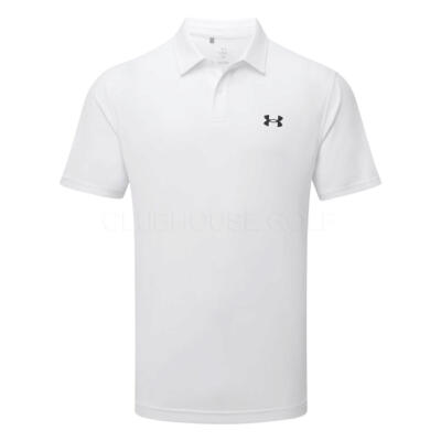 Under Armour T2G Pique Golf Polo Shirt White/Black 1390123-100
