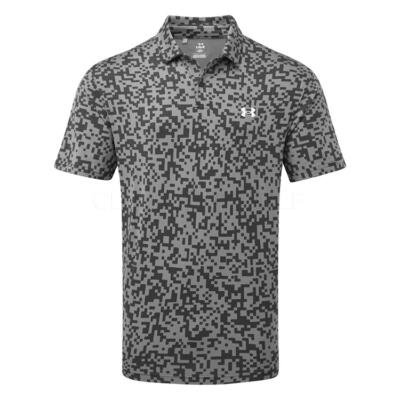Under Armour T2G Pace Camo Printed Golf Polo Shirt Black/Castlerock/White 1383715-005