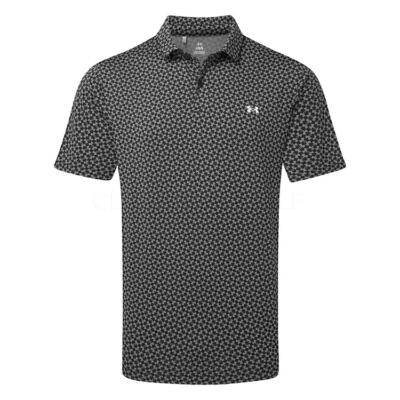 Under Armour T2G Printed Golf Polo Shirt Black/Clay Green/White 6012304-001