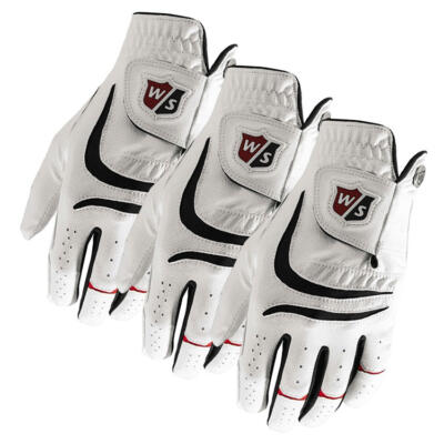 Wilson Grip Plus Golf Glove (3 Pack) White (Right Handed Golfer)