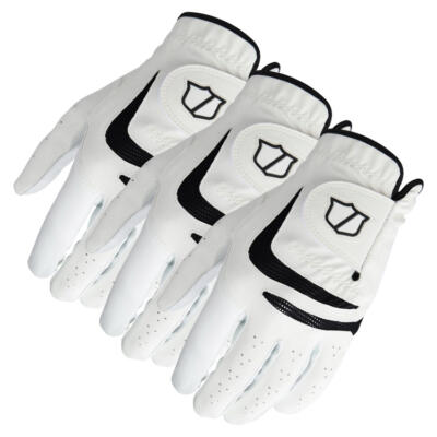 Wilson Grip Plus Golf Glove (3 Pack) White (Right Handed Golfer)