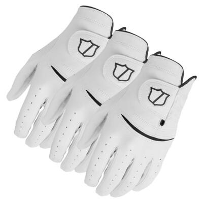 Wilson Staff Model Golf Glove (3 Pack) White (Right Handed Golfer)