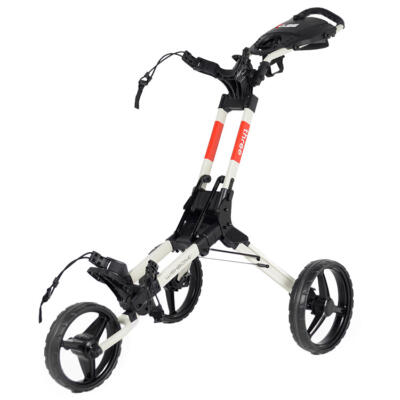 Wishbone Cube Three 3 Wheel Golf Trolley Off White/Red