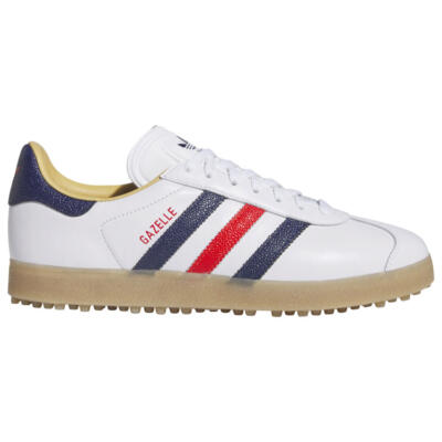 adidas Golf Originals Gazelle Spikeless Golf Shoes White/Dark Blue/Red JP7705