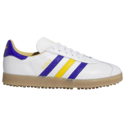 adidas Golf Originals Gazelle Spikeless Golf Shoes White/Lucid Blue/Crew Yellow JR6700