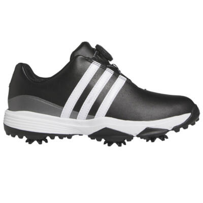 adidas Junior Tour360 BOA Golf Shoes Black/White/Iron IG5626