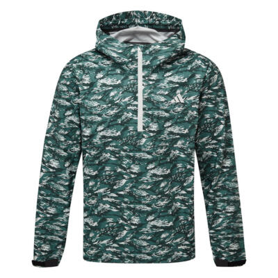 adidas Climaproof+ Waterproof Anorak Golf Jacket Preloved Teal JL5705