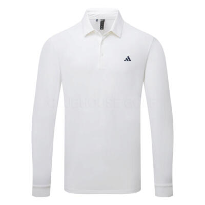 adidas Core Long Sleeve Golf Polo Shirt White IT7213