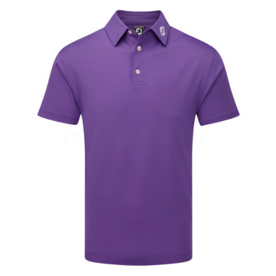 FootJoy Stretch Pique Solid Golf Polo Shirt Purple - Clubhouse Golf
