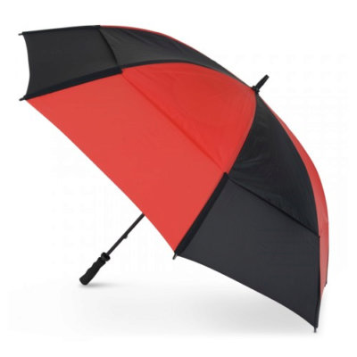 GustBuster 62 Inch Double Canopy Golf Umbrella Black/Red