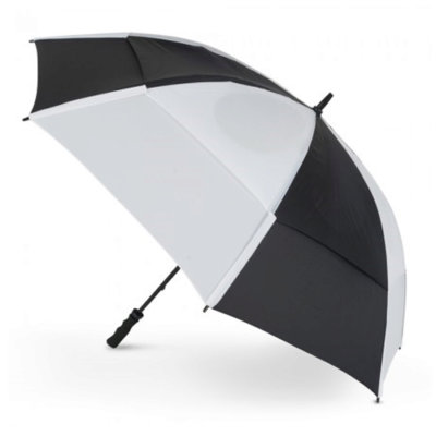 GustBuster 62 Inch Double Canopy Golf Umbrella Black/White