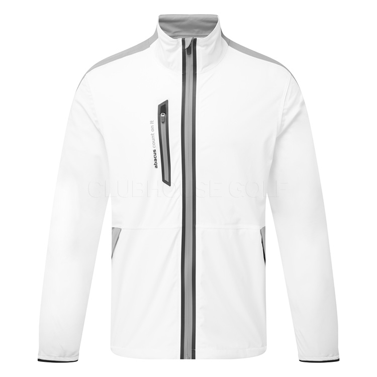 Abacus Bounce Full Zip Waterproof Golf Jacket White/Grey 6080-171
