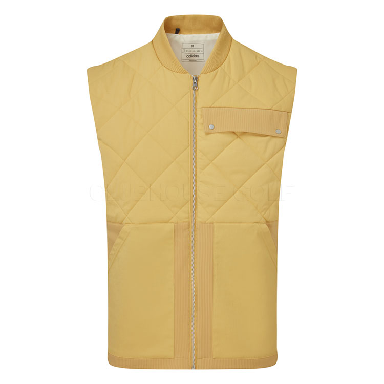 adidas DWR Go To Quilted Full Zip Golf Wind Vest Oat Clubhouse Golf