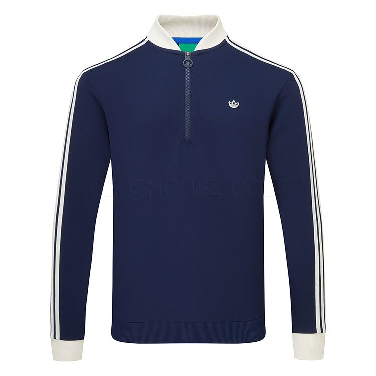 adidas Golf Originals 3 Stripe 1/4 Zip Golf Sweater Night Indigo/Chalk White JY9940