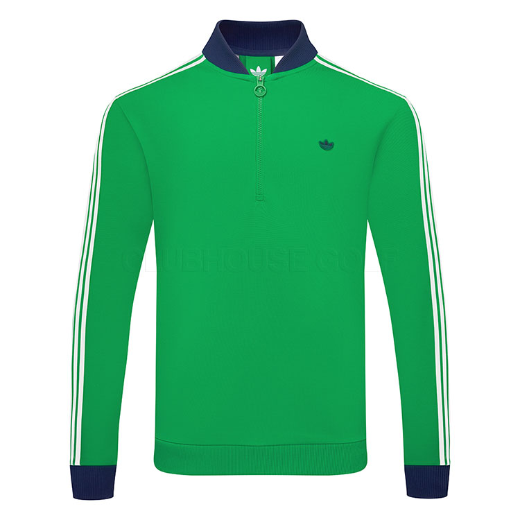 adidas Golf Originals 3 Stripe 1/4 Zip Golf Sweater Green/Night Indigo KB8626