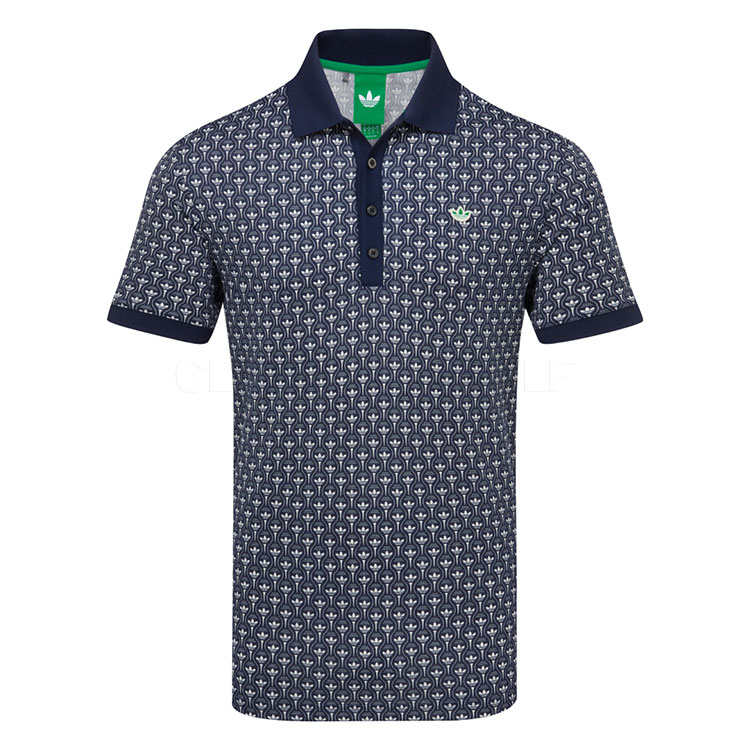 adidas Golf Originals All Over Trefoil Golf Polo Shirt Night Indigo/Chalk White KE6139