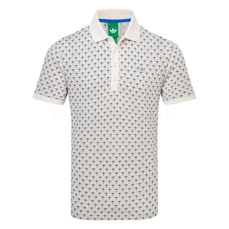 adidas Golf Originals All Over Trefoil Golf Polo Shirt Chalk White/Night Indigo KF7720