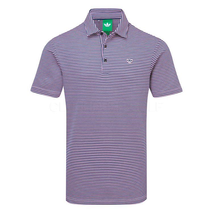 adidas Golf Originals Stripe Pique Golf Polo Shirt Clear Pink/Night Indigo KE9039