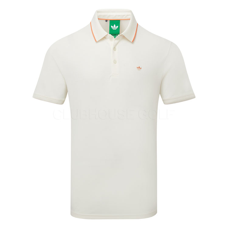 adidas Golf Originals Twistknit Trefoil Golf Polo Shirt Chalk White/Dusky Orange JY9945