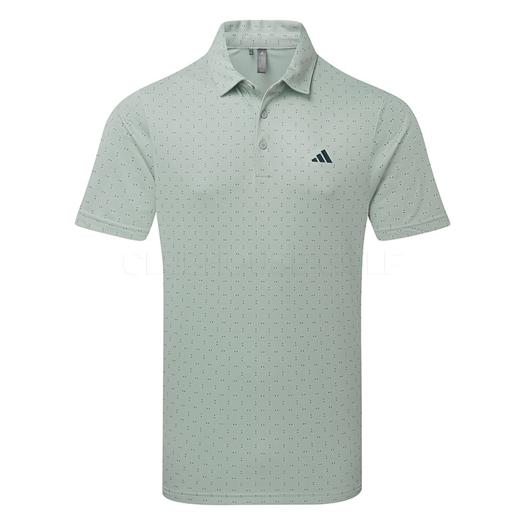 adidas Performance Texture Print Golf Polo Shirt Wonder Sage/Collegiate Navy JY5464