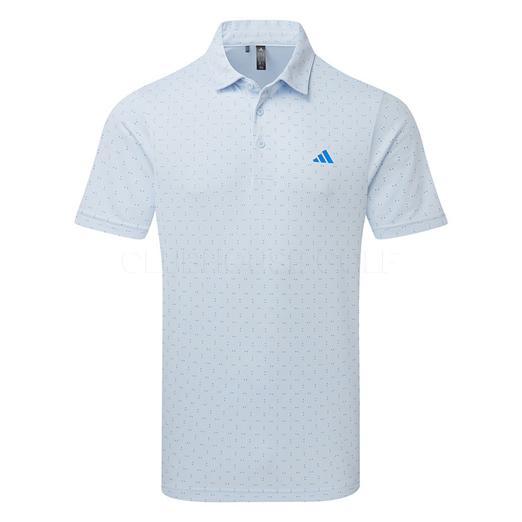 adidas Performance Texture Print Golf Polo Shirt Crystal Sky/Lucid Ray Blue JY5466
