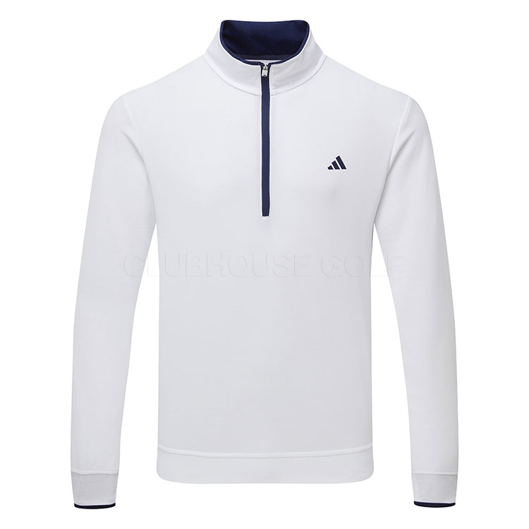 adidas Primegreen UPF Lightweight 1 4 Zip Golf Sweater White Clubhouse Golf