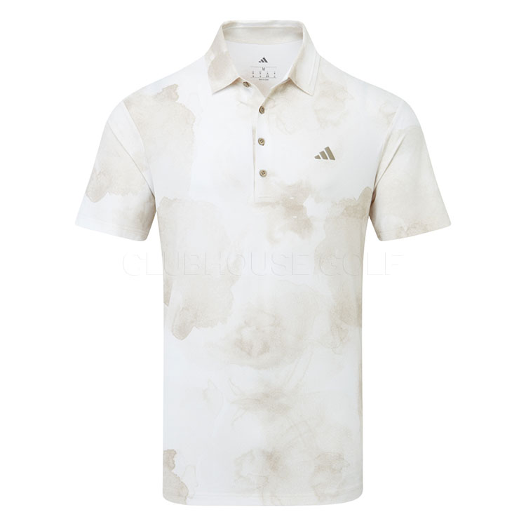 adidas Ultimate365 Tour HEAT.RDY Print Golf Polo Shirt Putty Beige/White JN9141