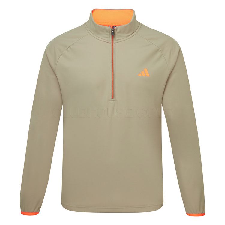 adidas DWR Ultimate365 1/4 Zip Golf Wind Jacket Wonder Cargo/Lucid Orange JY5229