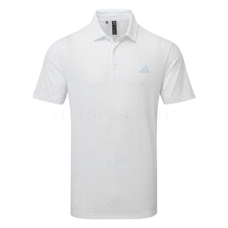 adidas Ultimate365 Mesh Print Climacool Golf Polo Shirt Crystal Sky KE7709
