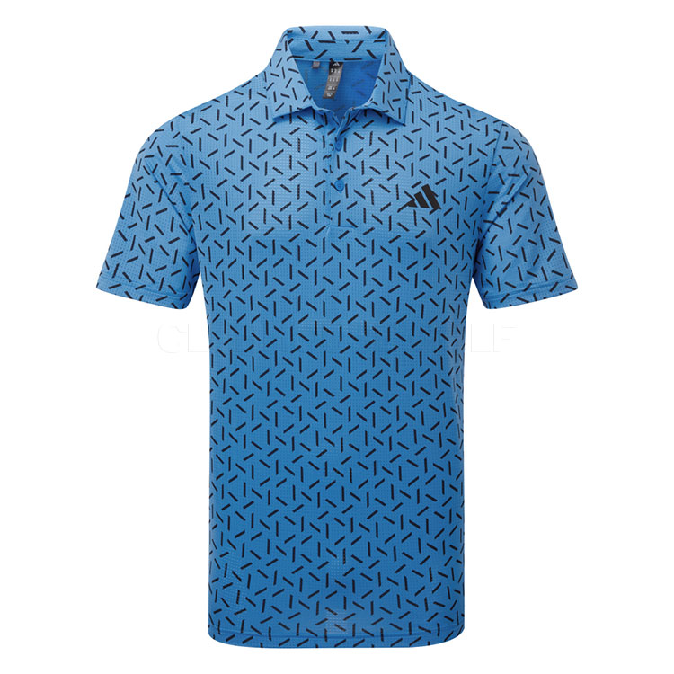 adidas Ultimate365 Mesh Print Climacool Golf Polo Shirt Lucid Ray Blue KE7710
