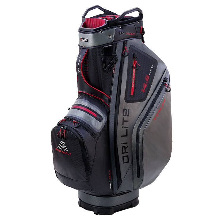 Big Max Dri-Lite Tour Golf Cart Bag Black/Charcoal/Maroon 9C520C-BCM